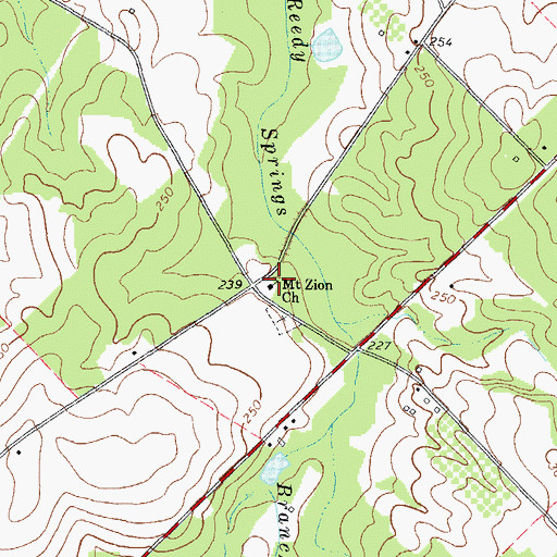 Topographic Map of Mount Zion Church, GA