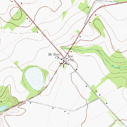 Topographic Map of Mount Zion Church, GA