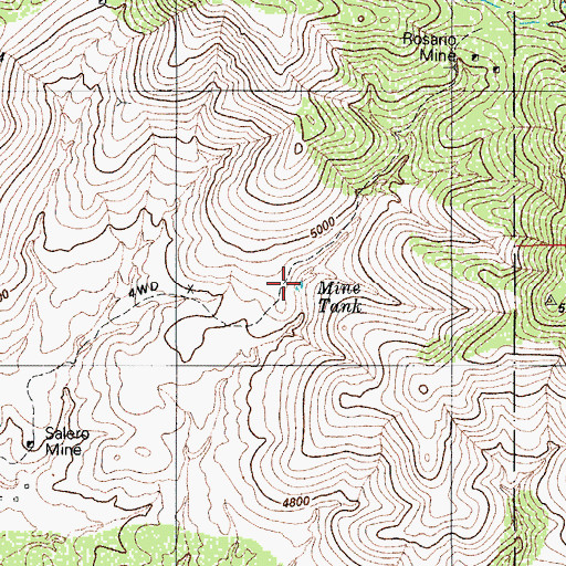 Topographic Map of Mine Tank, AZ