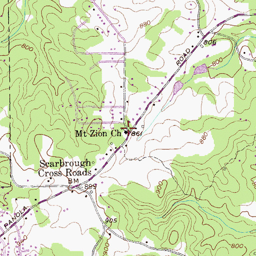Topographic Map of Mount Zion Baptist Church, GA