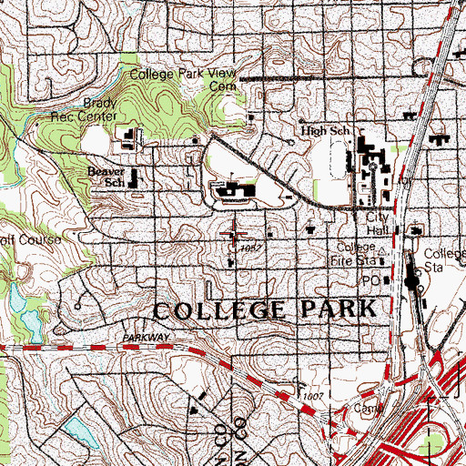 Topographic Map of Mount Zion Church, GA