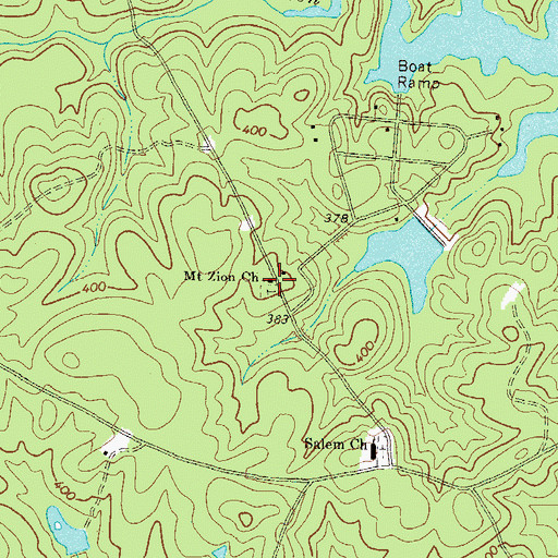 Topographic Map of Mount Zion Church, GA