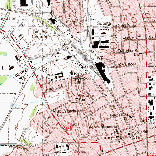 Topographic Map of Mount Zion Baptist Church, GA
