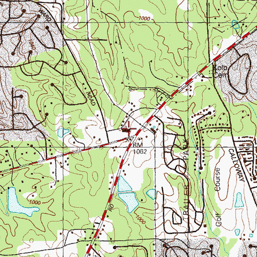 Topographic Map of Mount Zion Baptist Church, GA