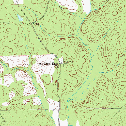 Topographic Map of Mount Zion East Church, GA