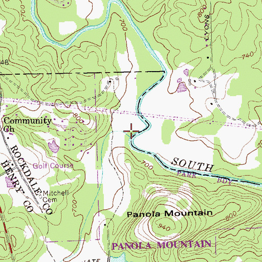 Topographic Map of Mountain Creek, GA