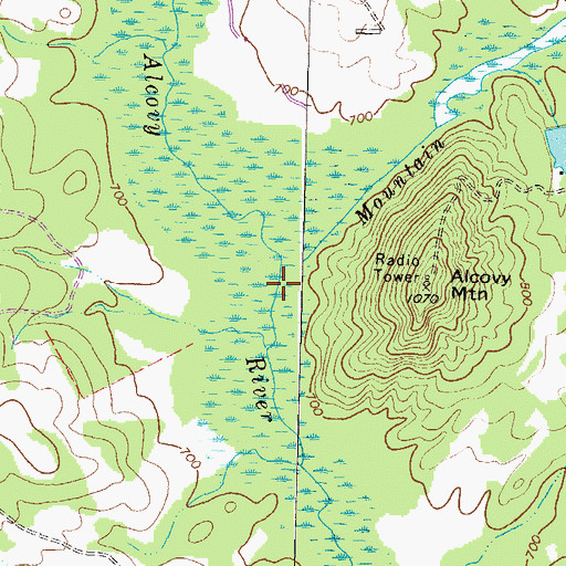 Topographic Map of Mountain Creek, GA
