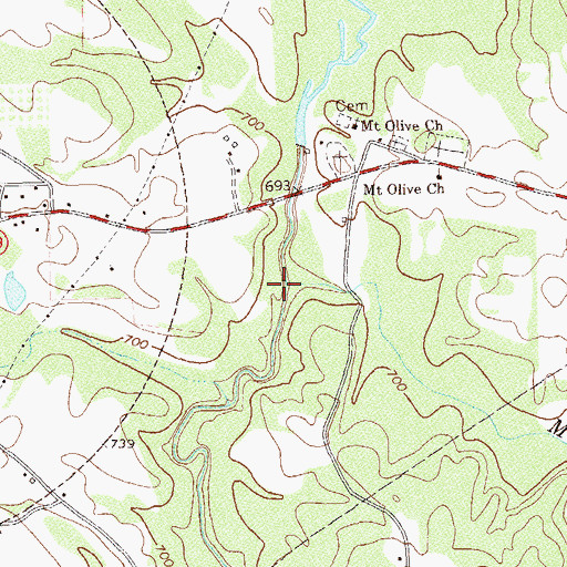 Topographic Map of Mountain Creek, GA