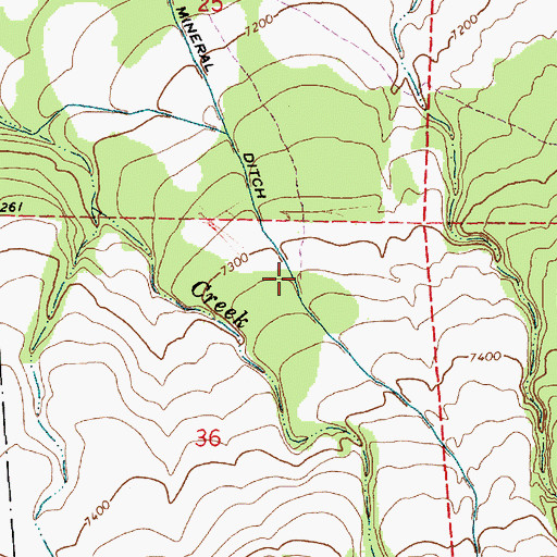 Topographic Map of Mineral Ditch, AZ