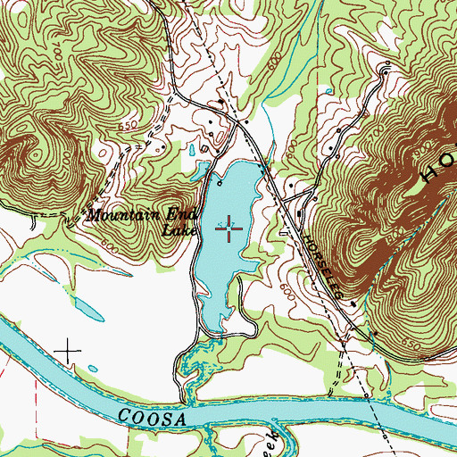 Topographic Map of Mountain End Lake, GA