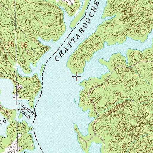 Topographic Map of Mountain Oak Creek, GA