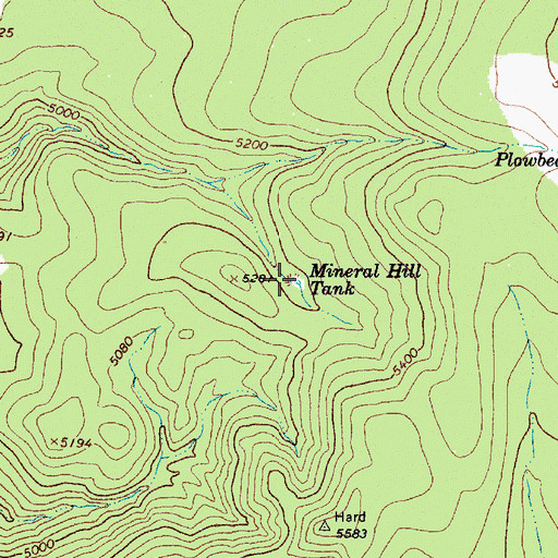 Topographic Map of Mineral Hill Tank, AZ