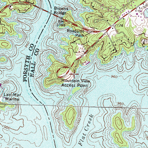 Topographic Map of Mountain View Access Point, GA