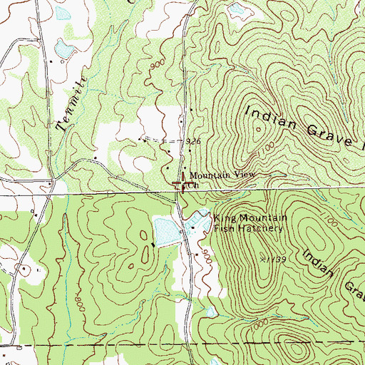 Topographic Map of Mountain View Church, GA