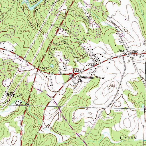 Topographic Map of Mountain View Church, GA