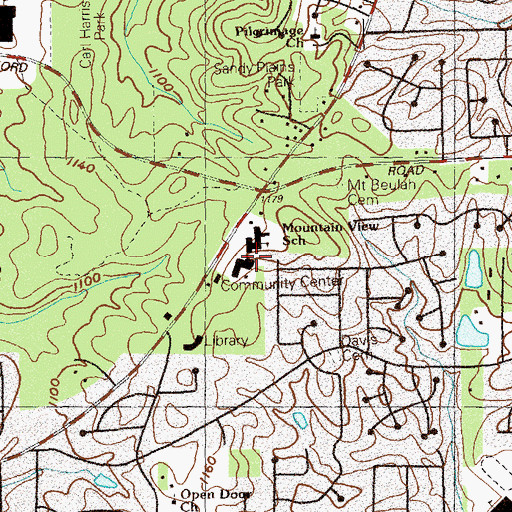 Topographic Map of Mountain View Elementary School, GA