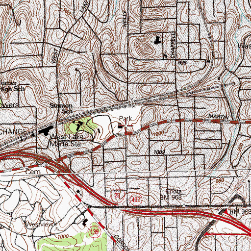 Topographic Map of Mozley Park, GA