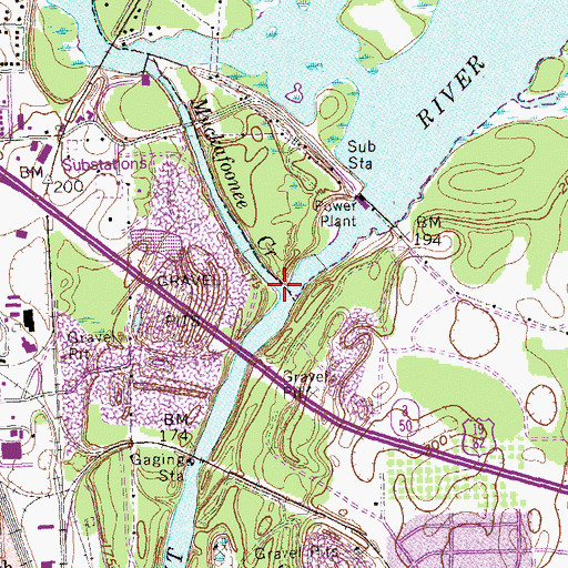 Topographic Map of Muckafoonee Creek, GA