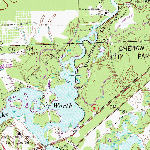 Topographic Map of Muckalee Creek, GA