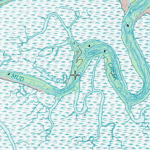 Topographic Map of Mud Creek, GA