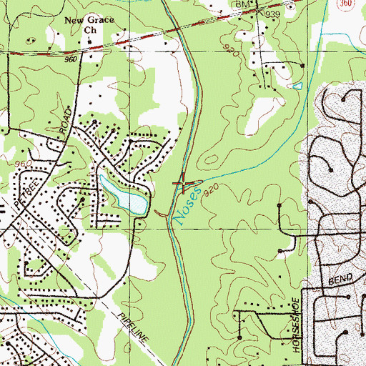 Topographic Map of Mud Creek, GA