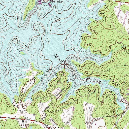 Topographic Map of Mud Creek, GA