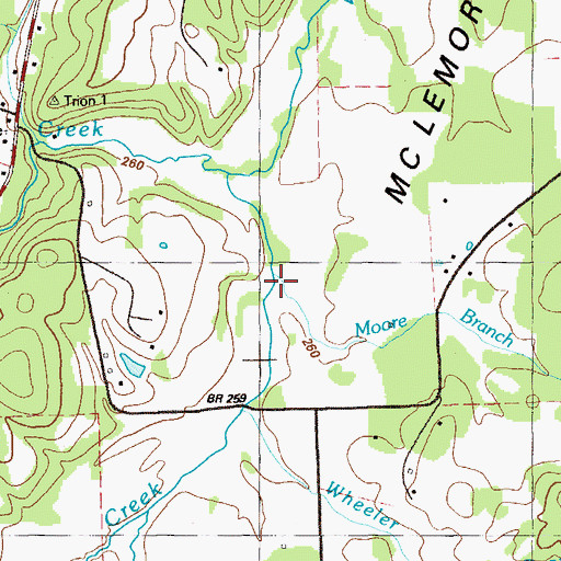 Topographic Map of Mud Creek, GA