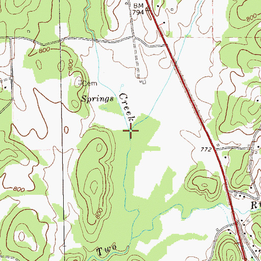 Topographic Map of Mud Creek, GA