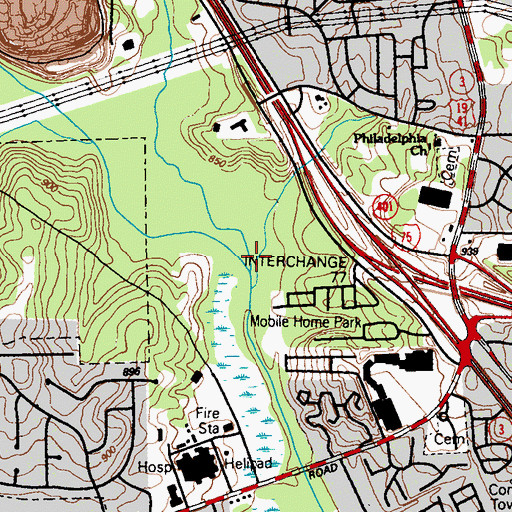 Topographic Map of Mud Creek, GA
