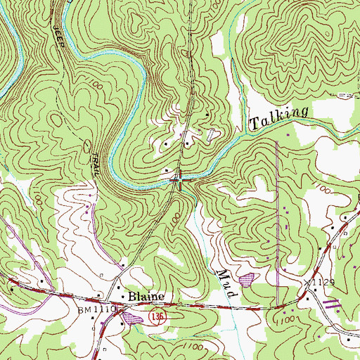 Topographic Map of Mud Creek, GA