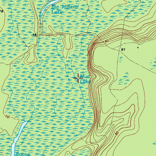 Topographic Map of Mud Lake, GA