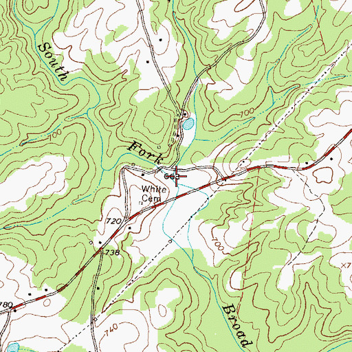 Topographic Map of Muddy Branch, GA