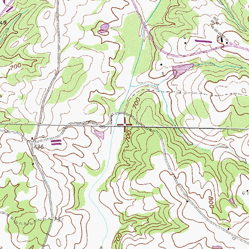 Topographic Map of Muddy Branch, GA