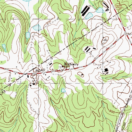 Topographic Map of Mulberry Church, GA
