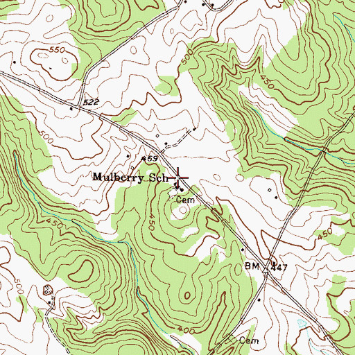 Topographic Map of Mulberry School, GA