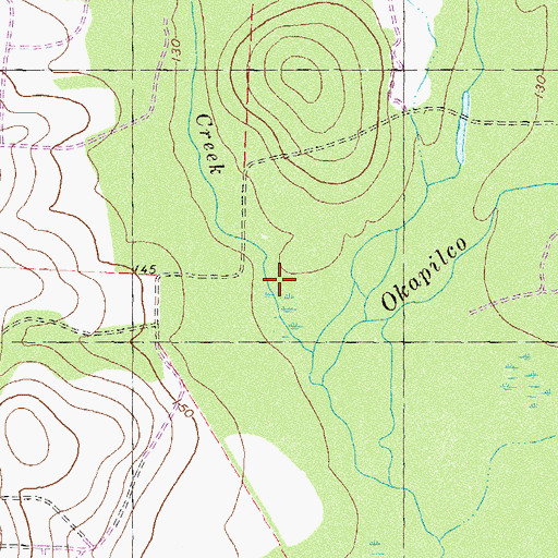 Topographic Map of Mule Creek, GA
