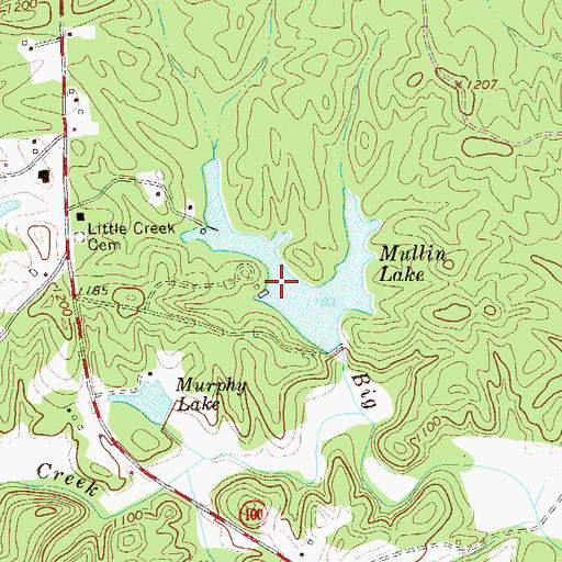 Topographic Map of Mullin Lake, GA
