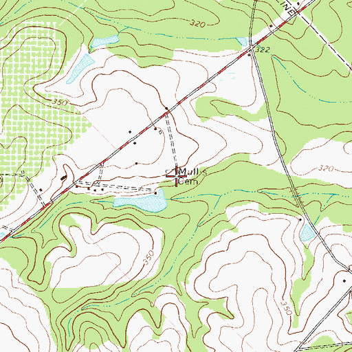 Topographic Map of Joseph Mullis Cemetery, GA