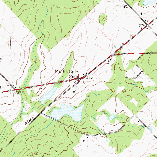Topographic Map of Mullis-Cole Cemetery, GA