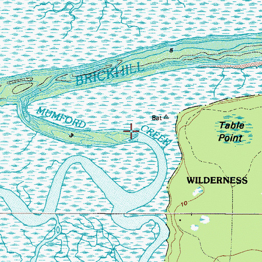 Topographic Map of Mumford Creek, GA