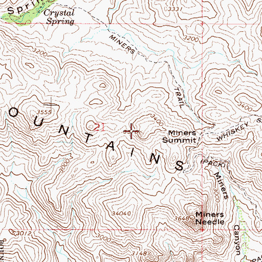 Topographic Map of Miners Summit, AZ