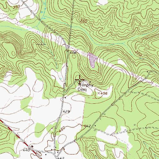 Topographic Map of Murphy Cemetery, GA