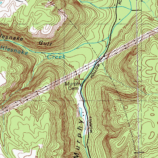 Topographic Map of Murphy Cemetery, GA