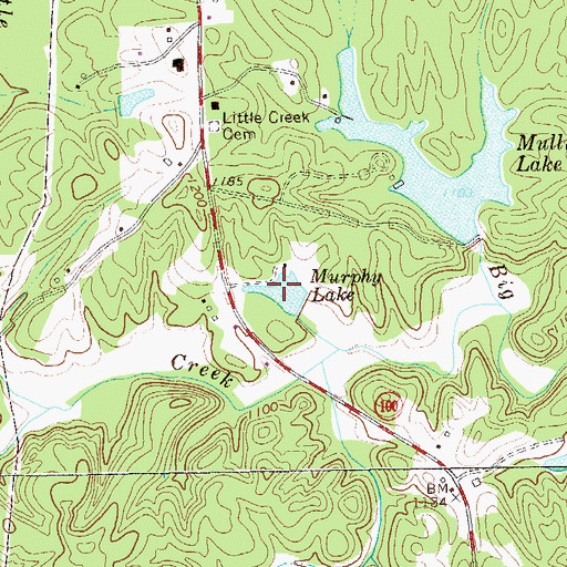 Topographic Map of Murphy Lake, GA