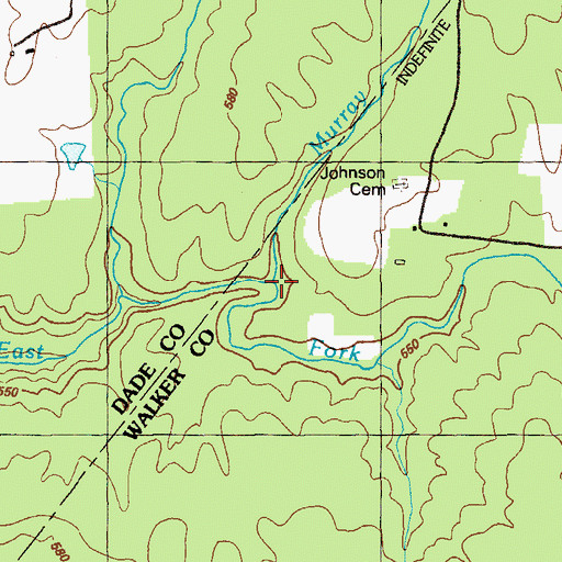 Topographic Map of Murray Branch, GA