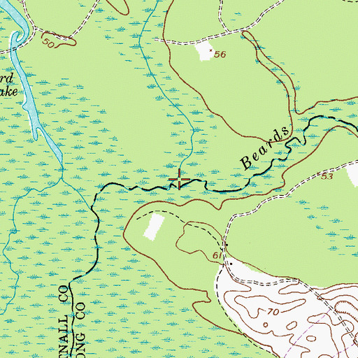 Topographic Map of Mushmelon Creek, GA