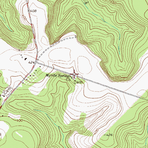 Topographic Map of Myrtle Springs Church, GA