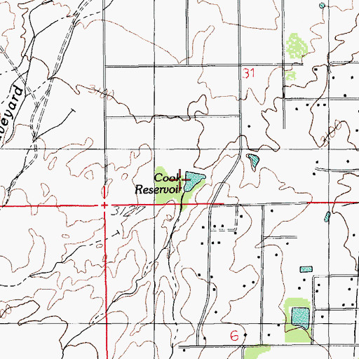 Topographic Map of Cook Reservoir, AZ