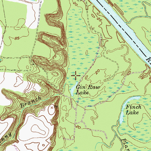 Topographic Map of Nanny Branch, GA