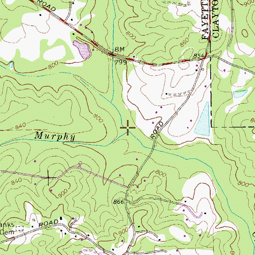 Topographic Map of Nash Creek, GA